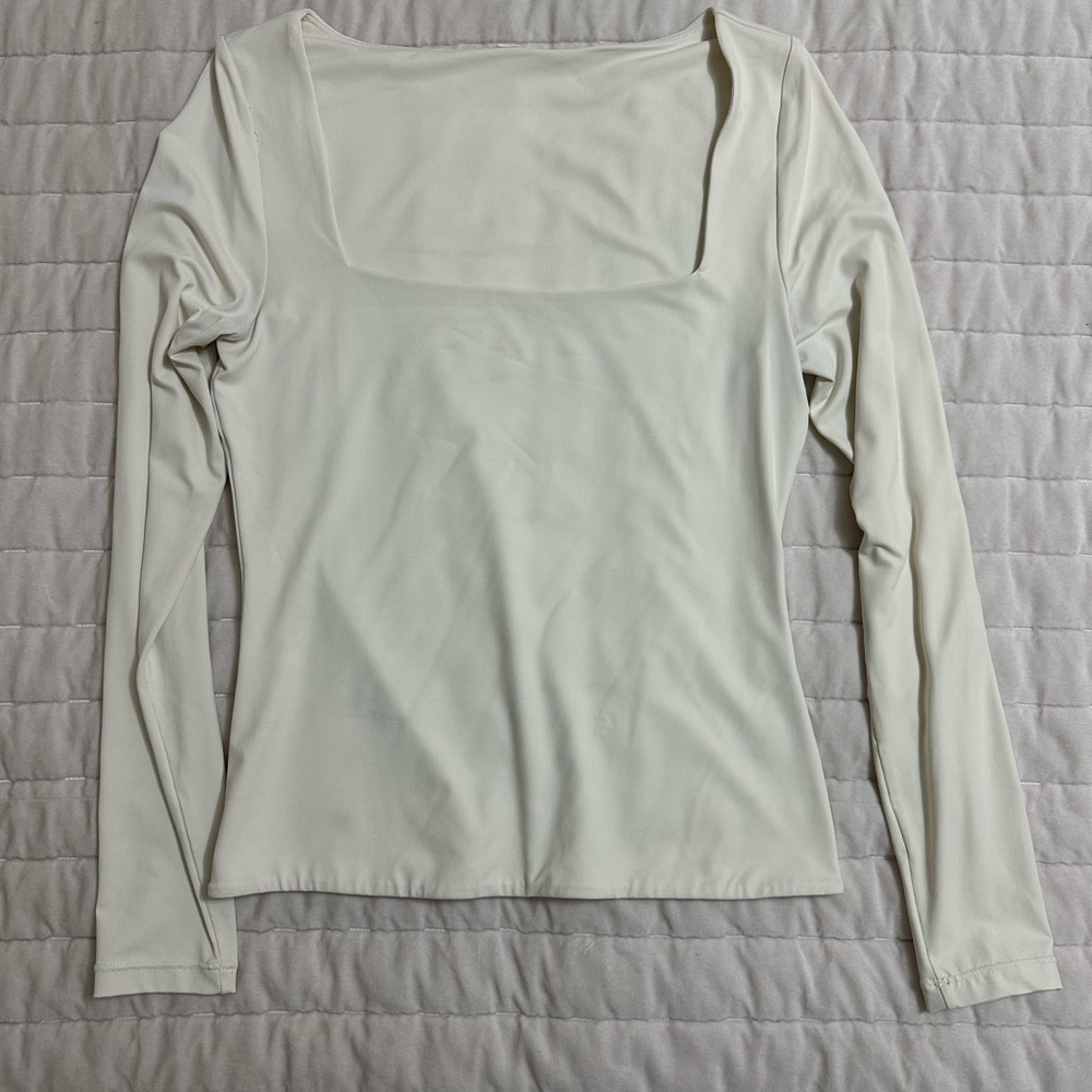 Cream Long Sleeve Top